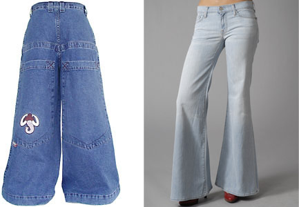 jnco jeans vs 70s flares